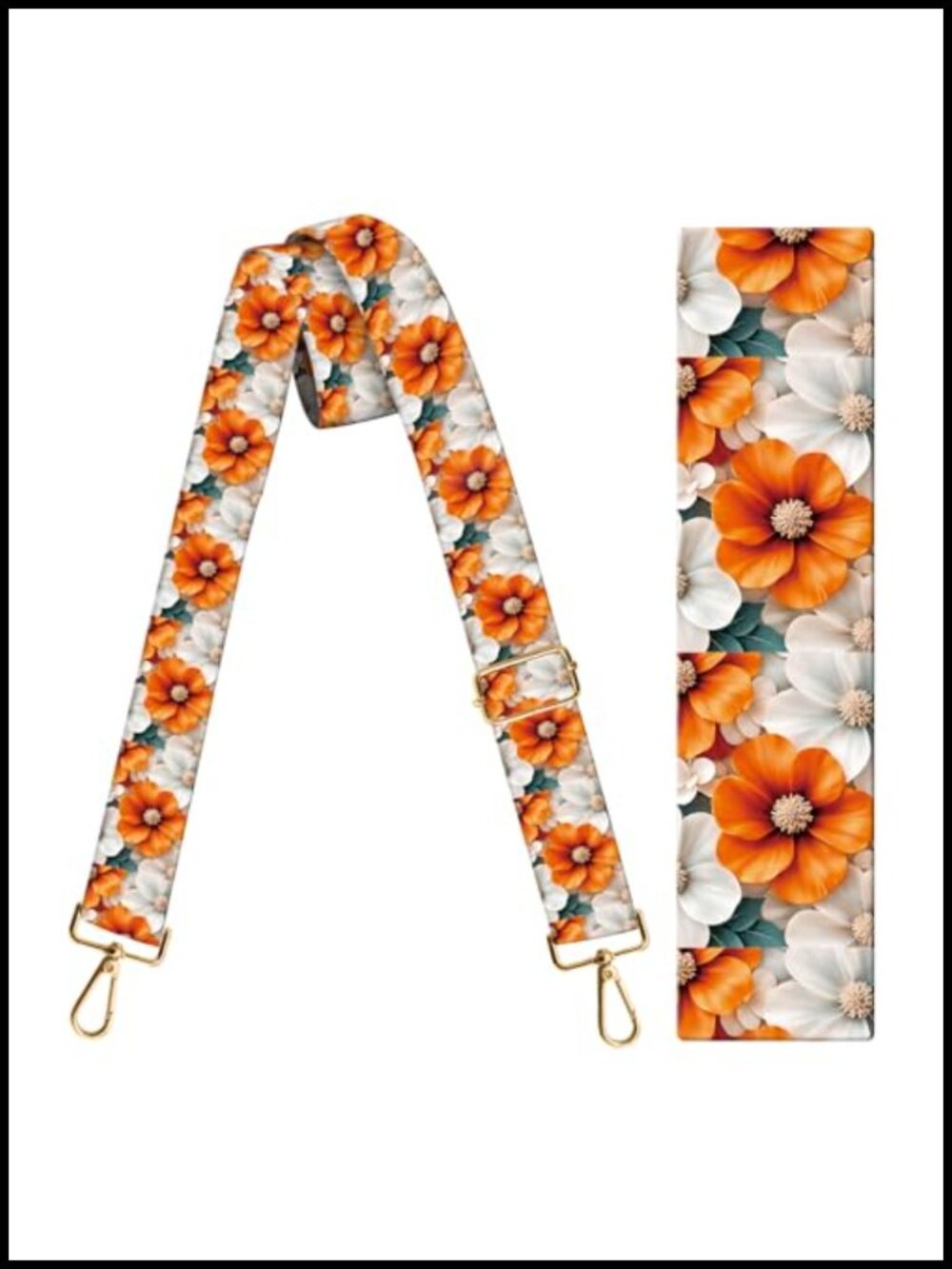 1.5" Wide Purse Strap Replacement Adjustable Crossbody with Gold Buckle